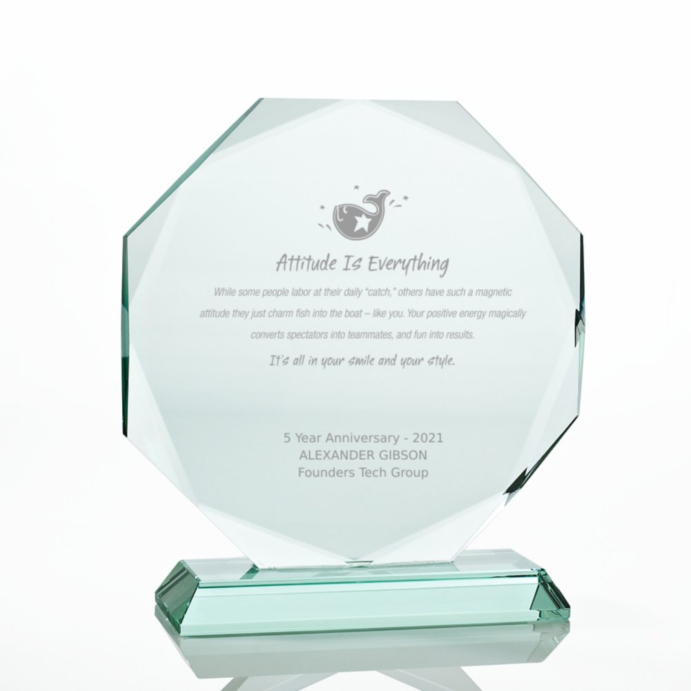 View larger image of Premium Jade Character Trophy - Diamond Cut Round